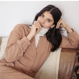 OZMA Rose Silk Button-Up Jumpsuit